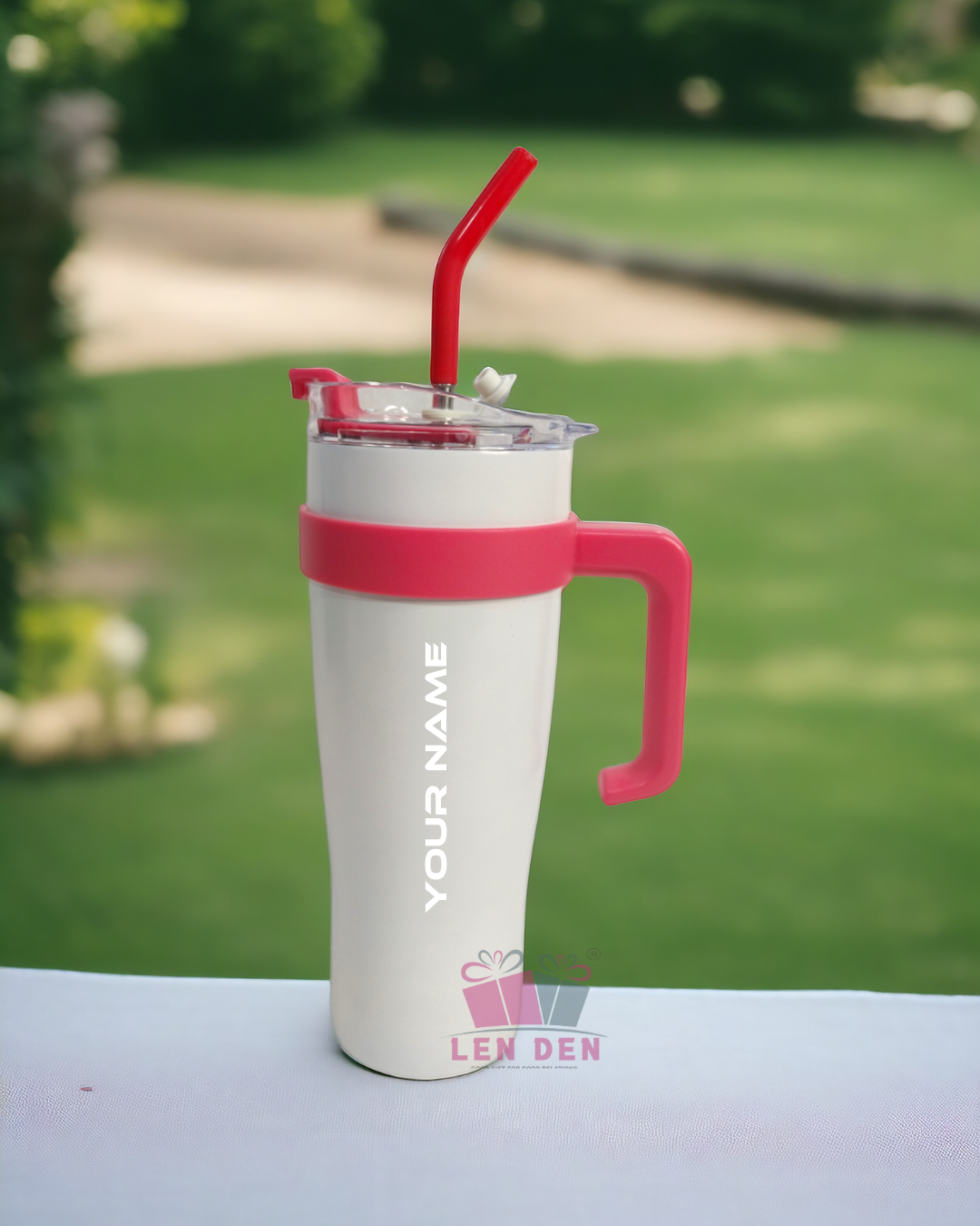 Classic TUMBLERS With Double Straw, Vacuum Insulated Stainless Steel Water Bottle for Home (1200 ml)