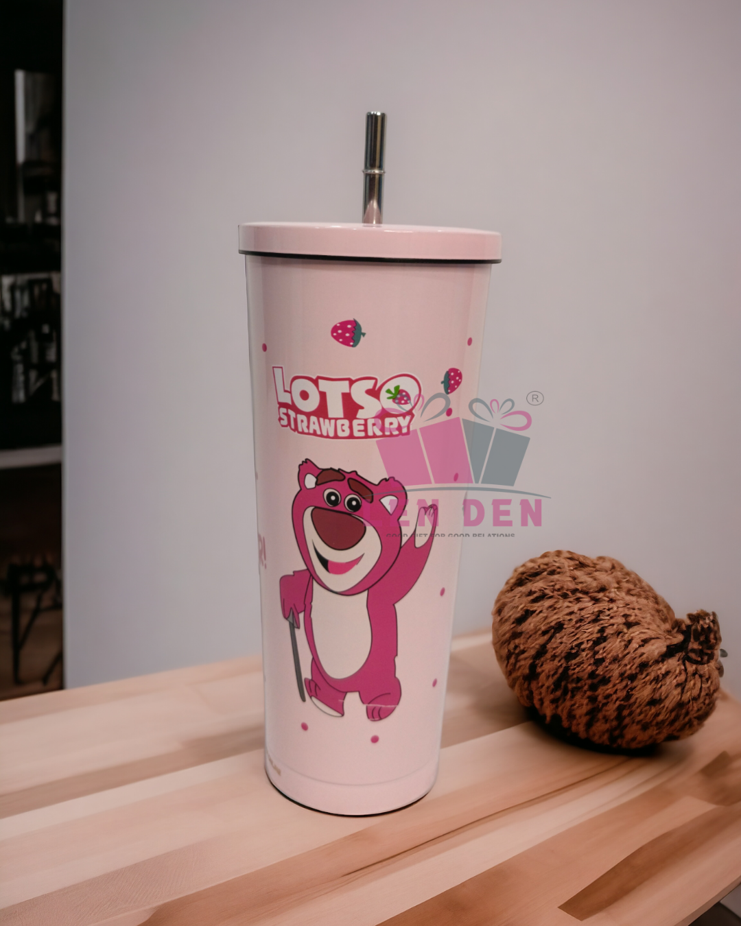 Lenden Printed Tumbler with Straw – Vacuum Insulated Stainless Steel for Home/Office/Travel (800 ml)
