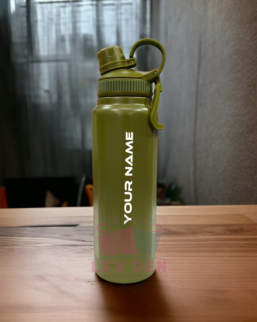 Flip Straw Water Bottle Steel Water Bottle For Home/Office/Gym/Travel (890 ml)