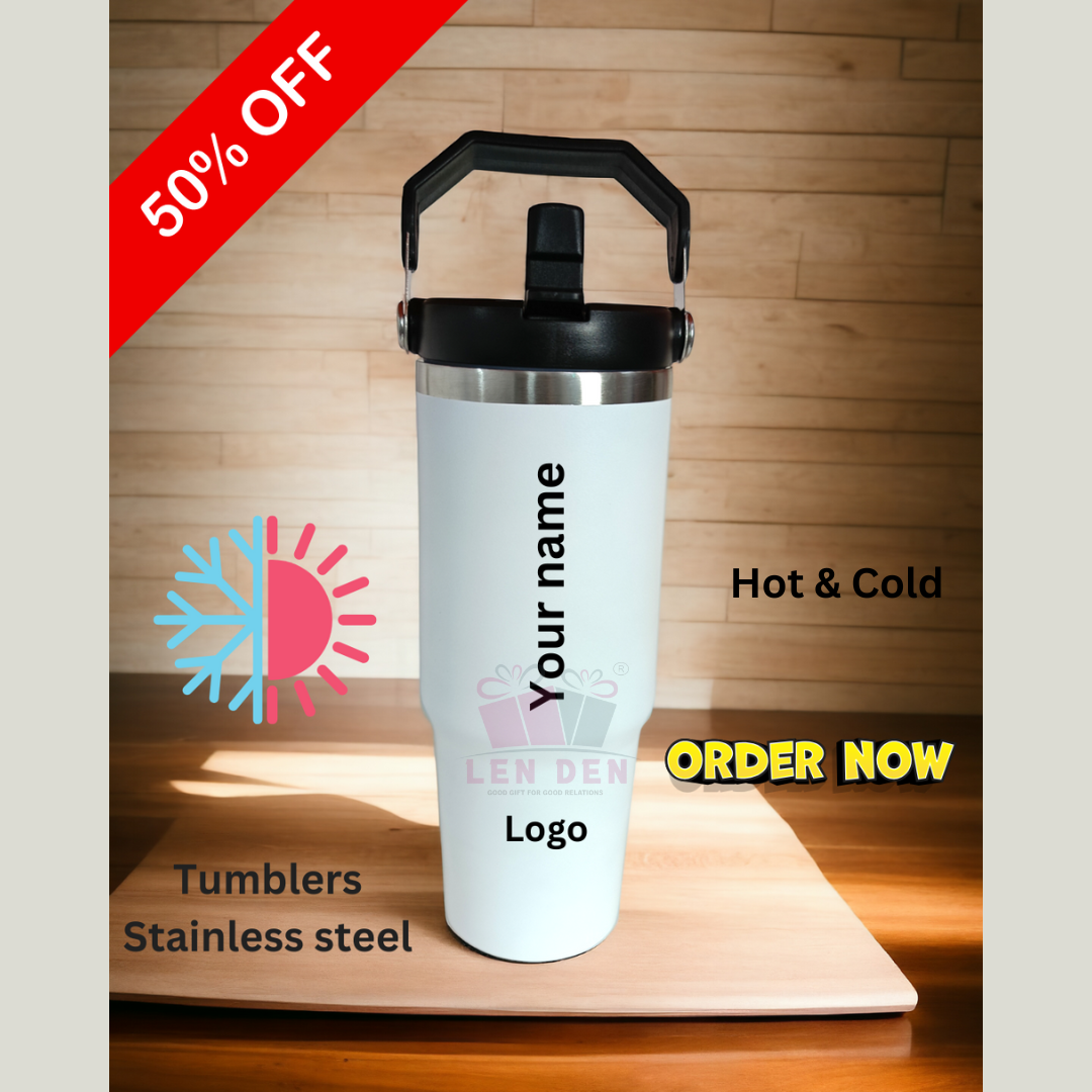 Lenden Tumbler with Straw – Vacuum Insulated Stainless Steel Water Bottle for Home (890 ml)