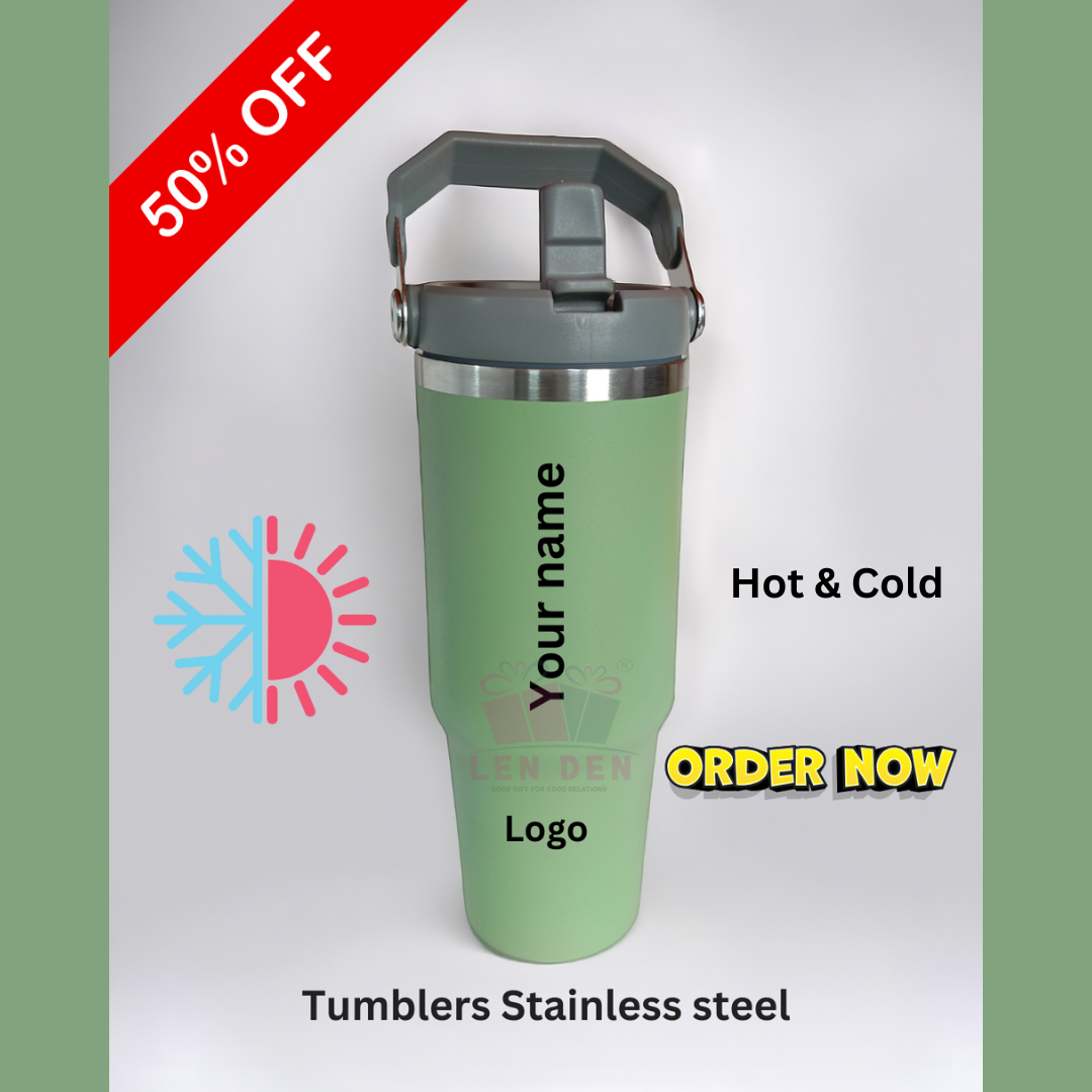 Lenden Tumbler with Straw – Vacuum Insulated Stainless Steel Water Bottle for Home (890 ml)
