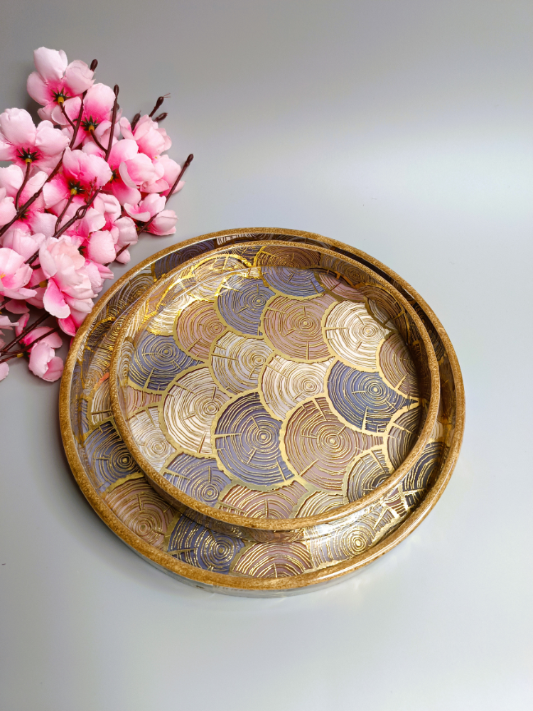 Round Wooden Serving Trays. LD-105