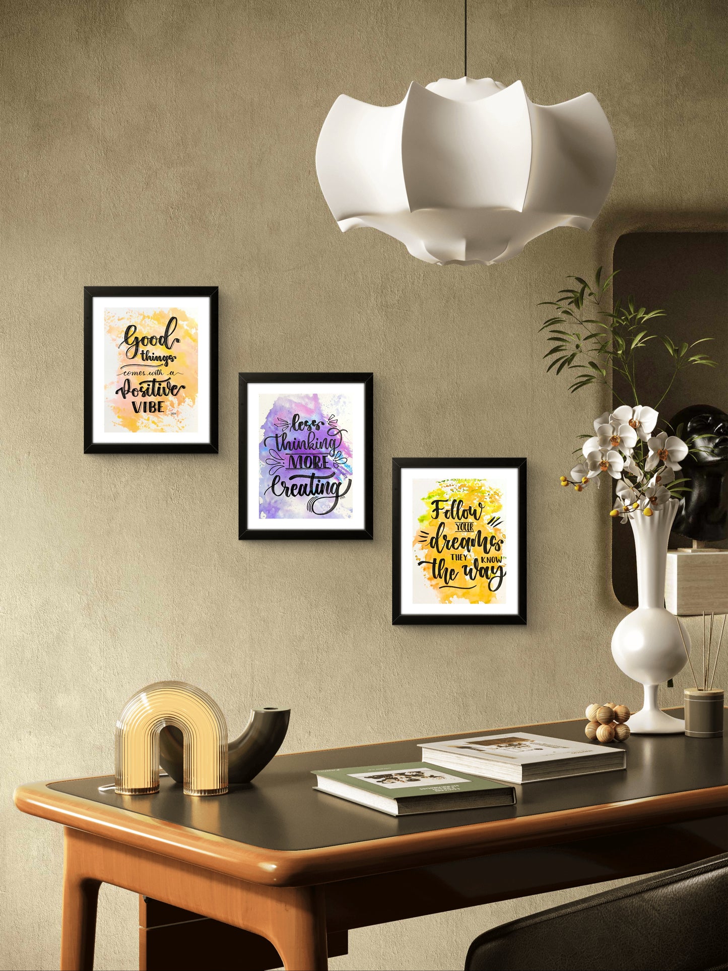 Pack of 3 Quotes Calligraphy Frame