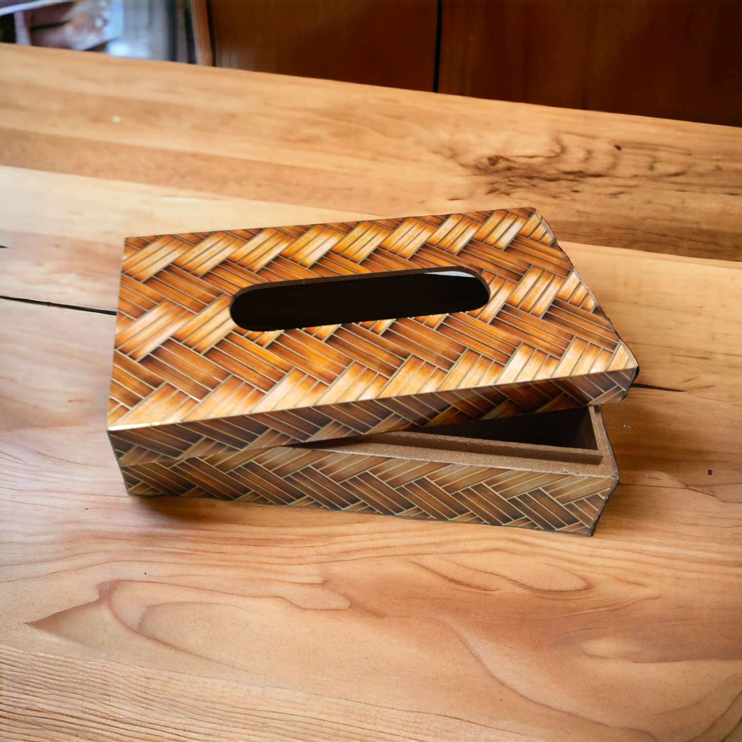 Premium quality resin wood tissue paper box LD-62-T