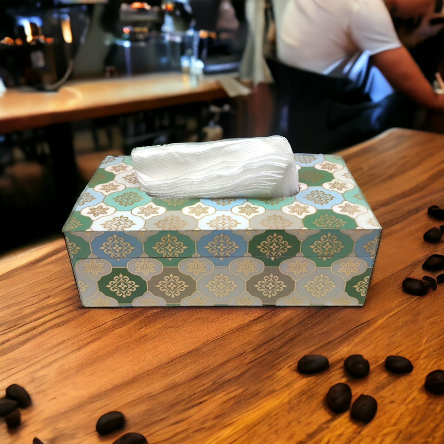 Premium quality resin wood tissue paper box LD-64-T