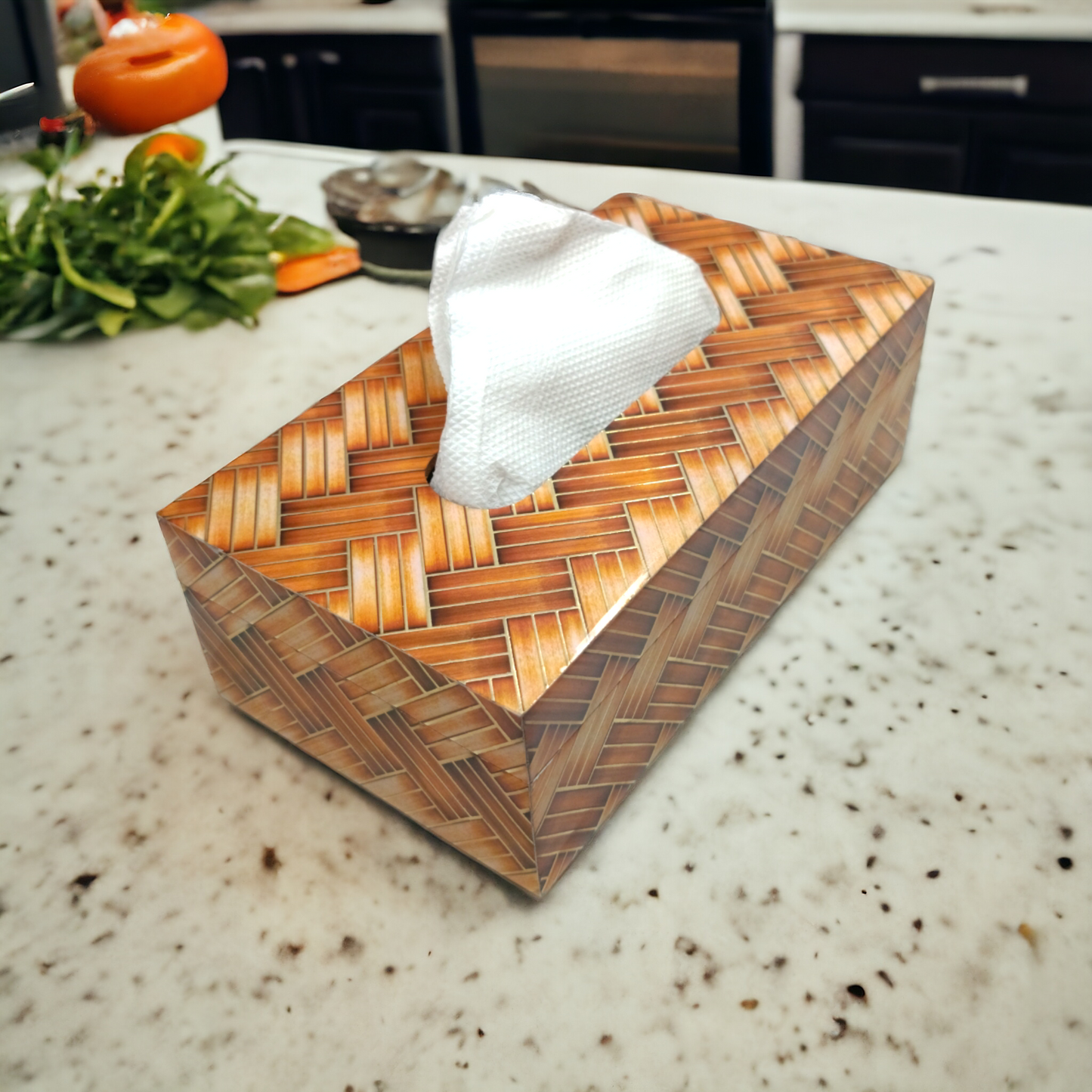 Premium quality resin wood tissue paper box LD-62-T