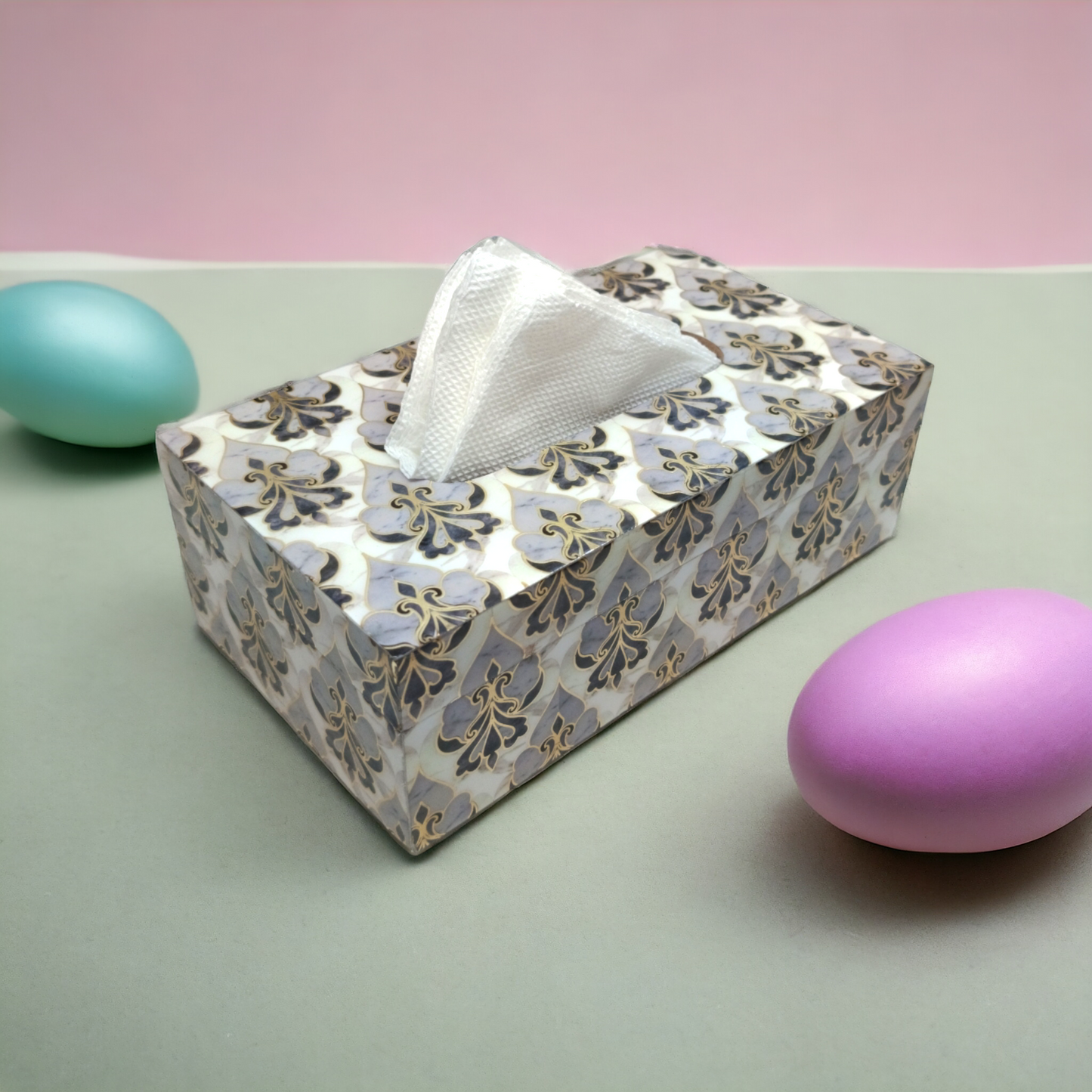 Premium quality resin wood tissue paper box LD-65-T