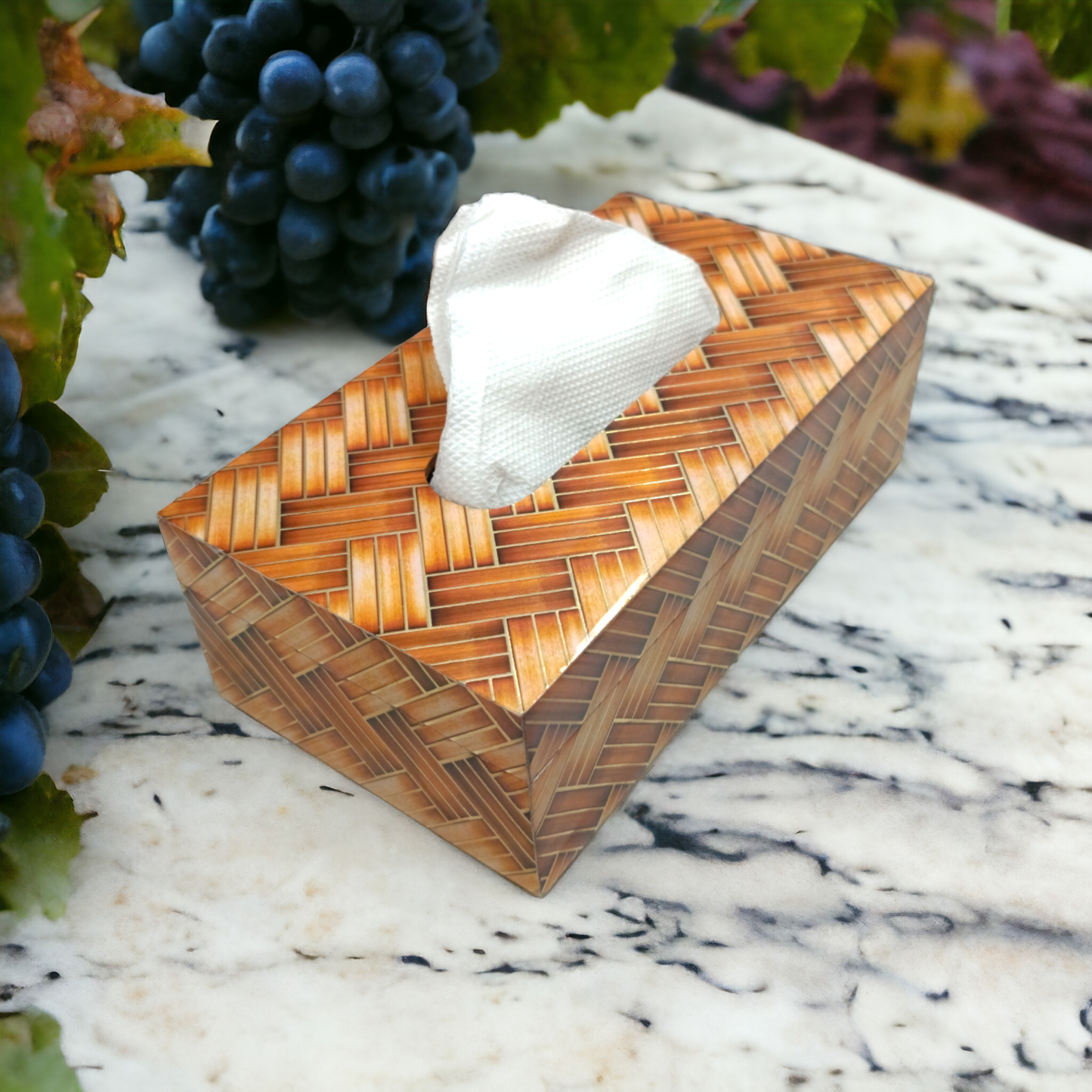 Premium quality resin wood tissue paper box LD-62-T