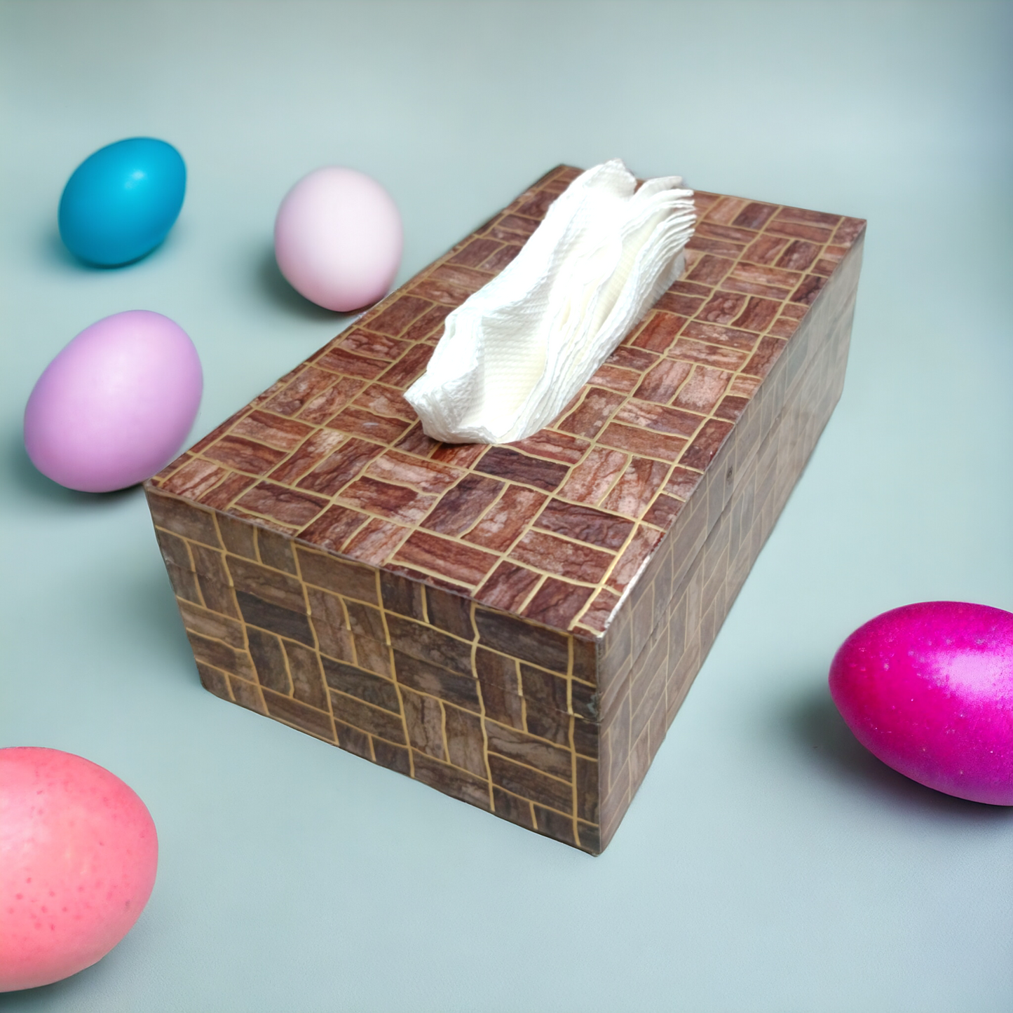 Premium quality resin wood tissue paper box LD-63-T