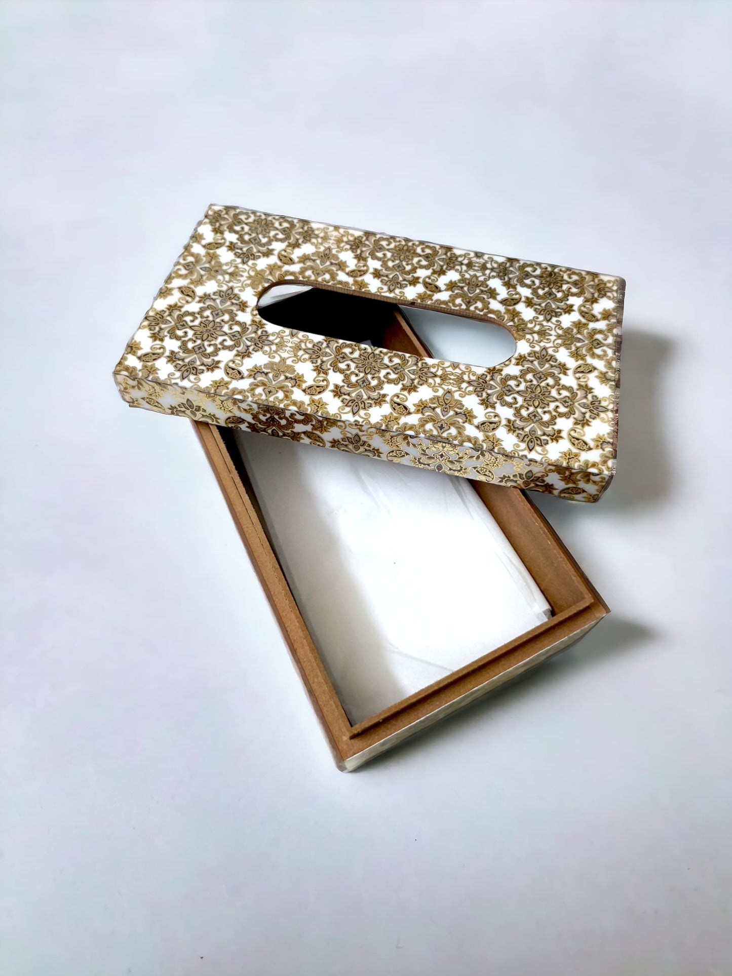 Premium quality resin wood tissue paper box LD-66-T