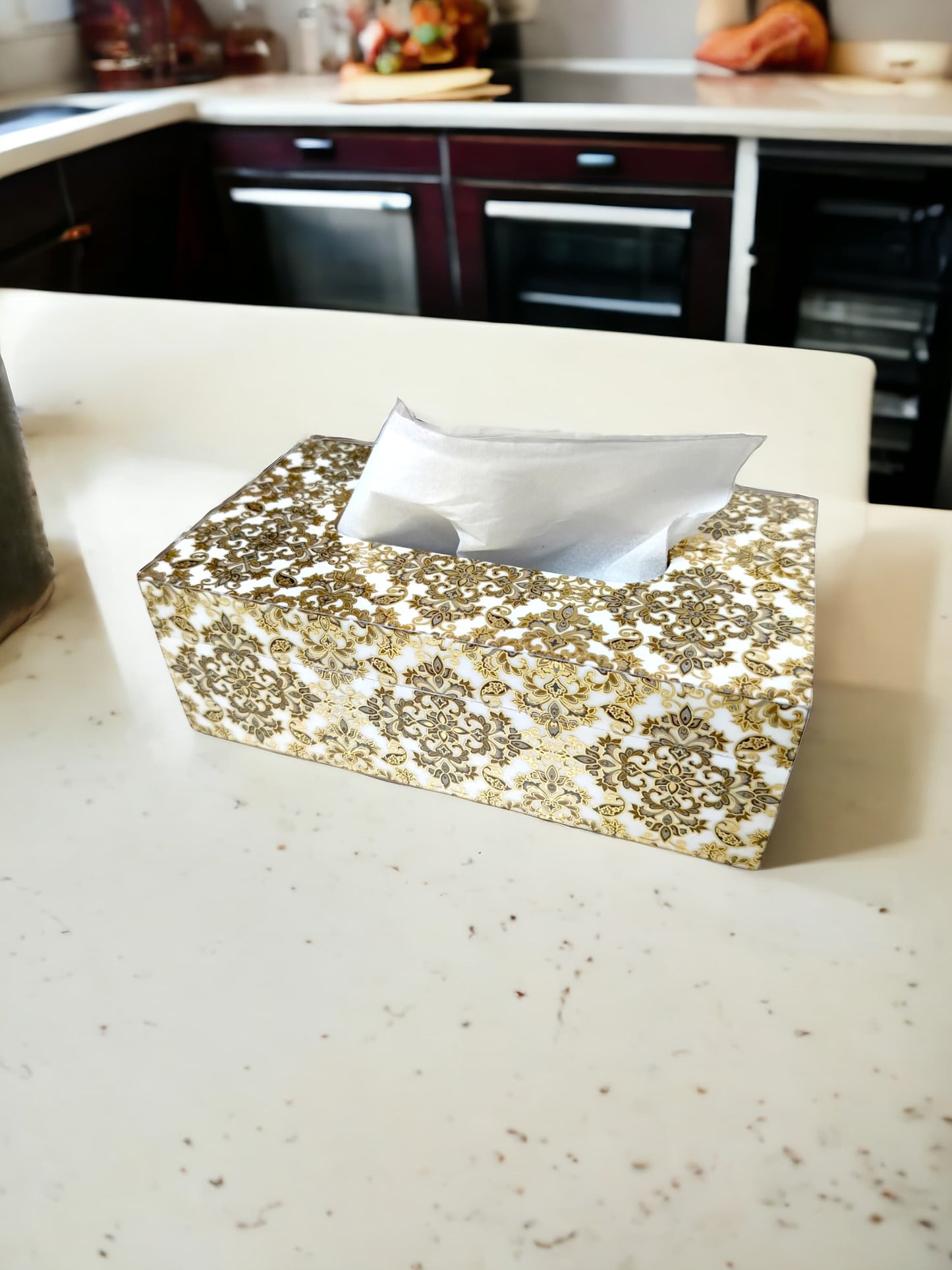 Premium quality resin wood tissue paper box LD-66-T