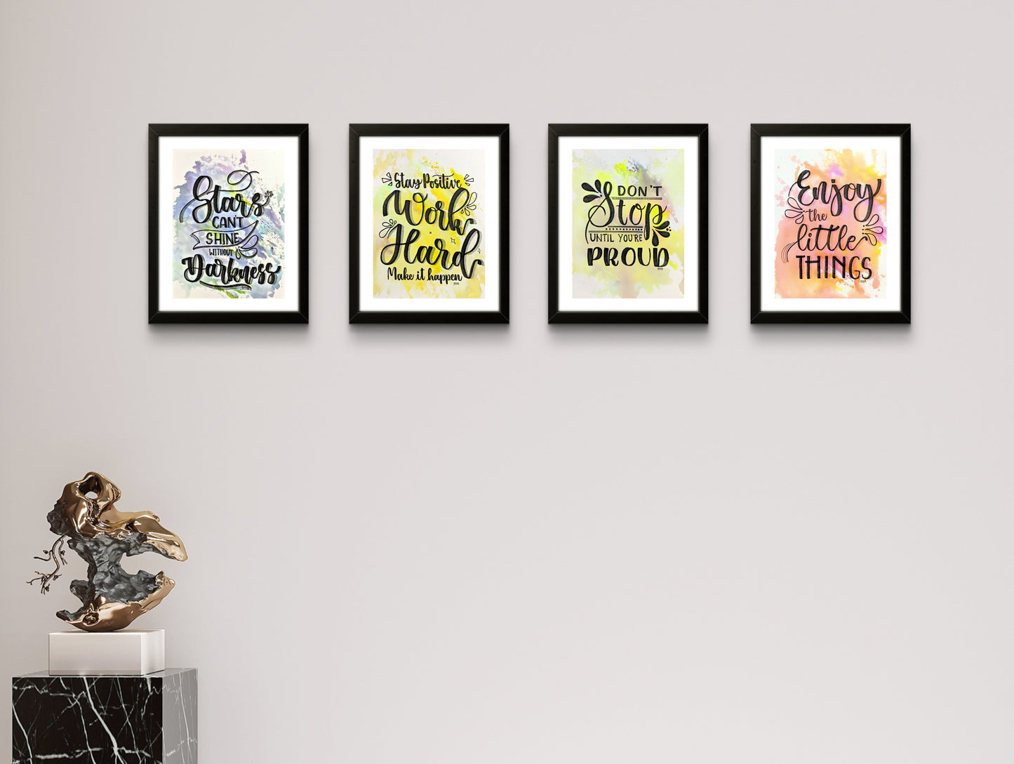 Pack of 4 Quotes Calligraphy Frame