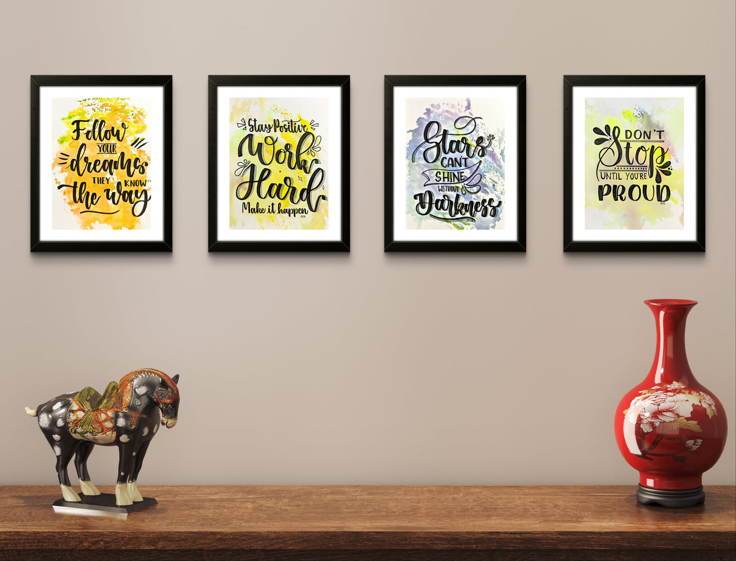 Pack of 4 Quotes Calligraphy Frame