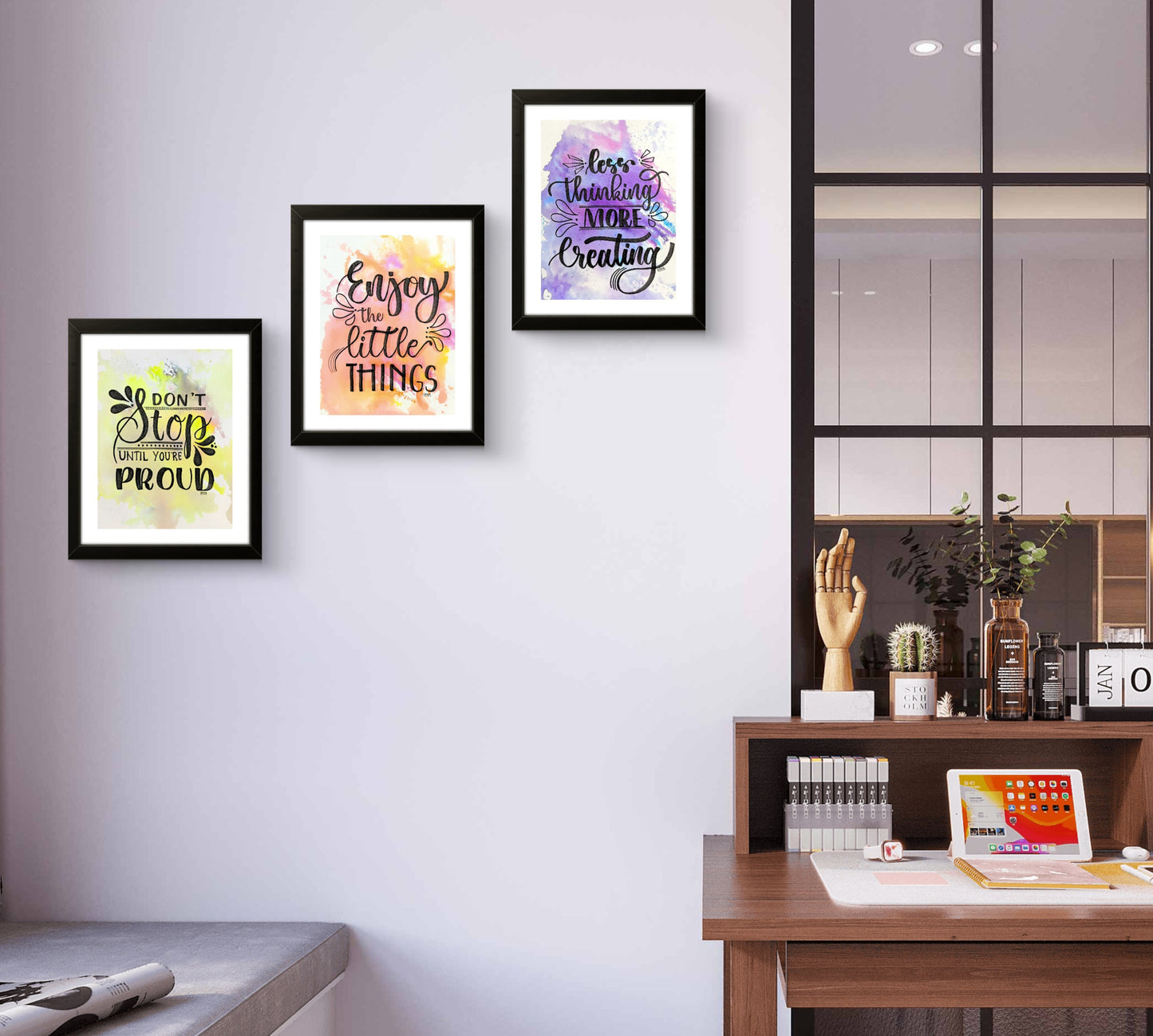 Pack of 3 Quotes Calligraphy Frame