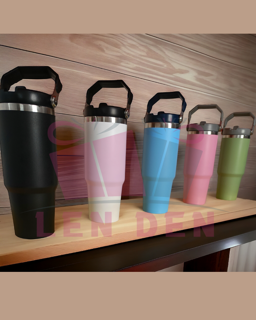 Lenden Tumbler with Straw – Vacuum Insulated Stainless Steel Water Bottle for Home (890 ml)