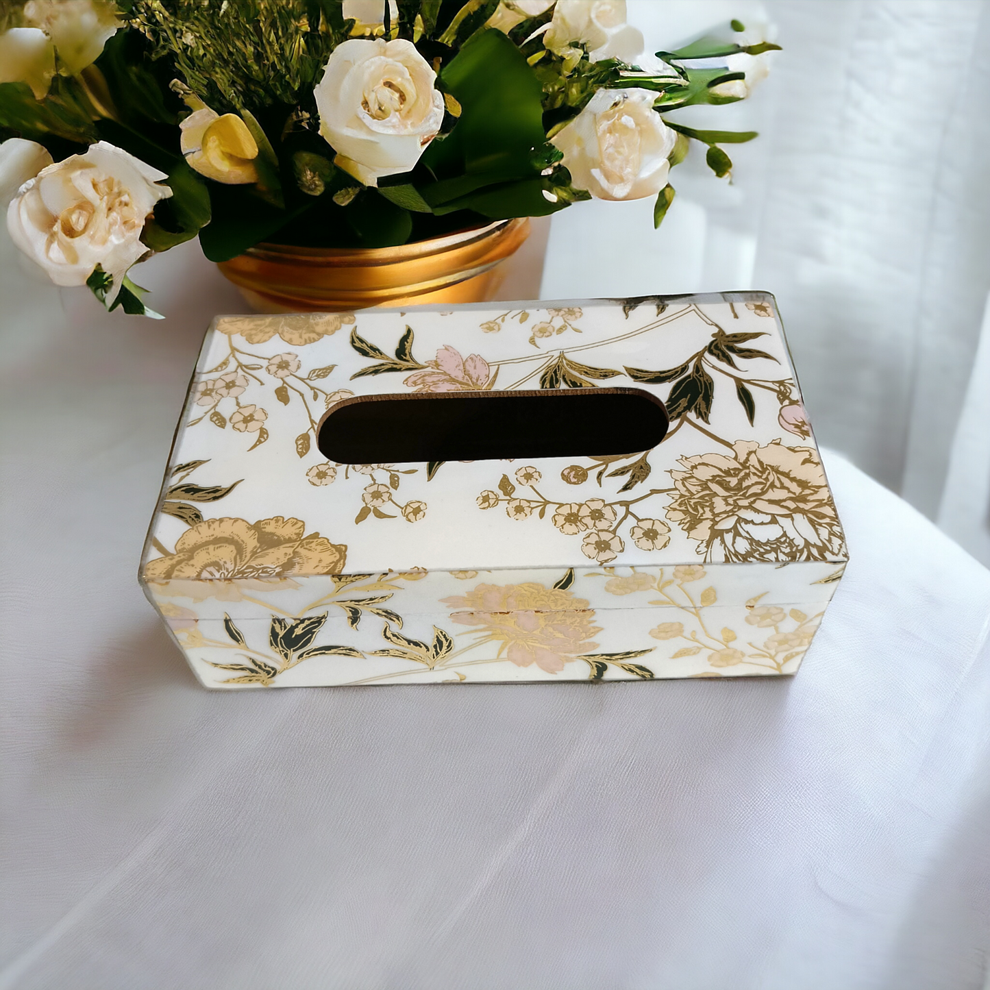 Premium quality resin wood tissue paper box LD-70-T