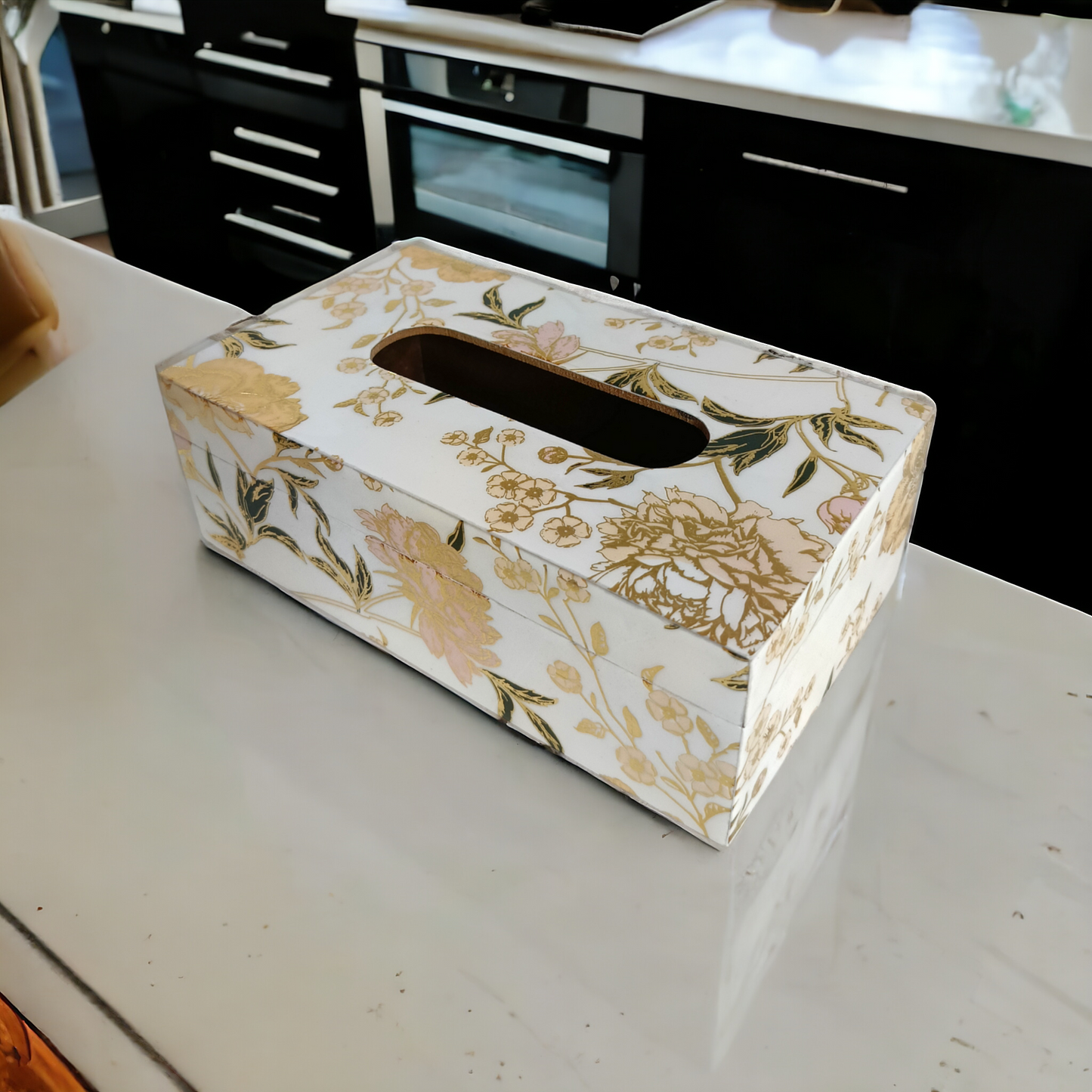 Premium quality resin wood tissue paper box LD-70-T