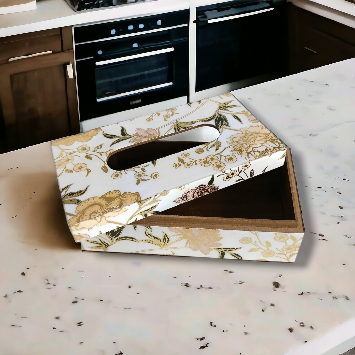 Premium quality resin wood tissue paper box LD-70-T