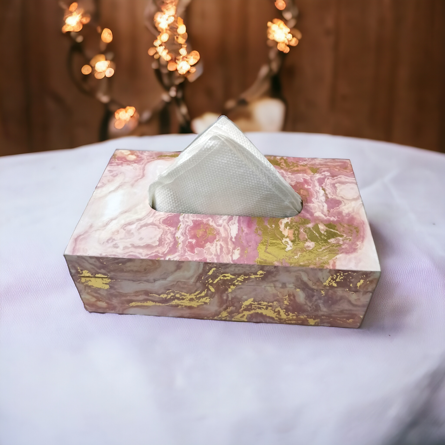 Premium quality resin wood tissue paper box LD-73-T