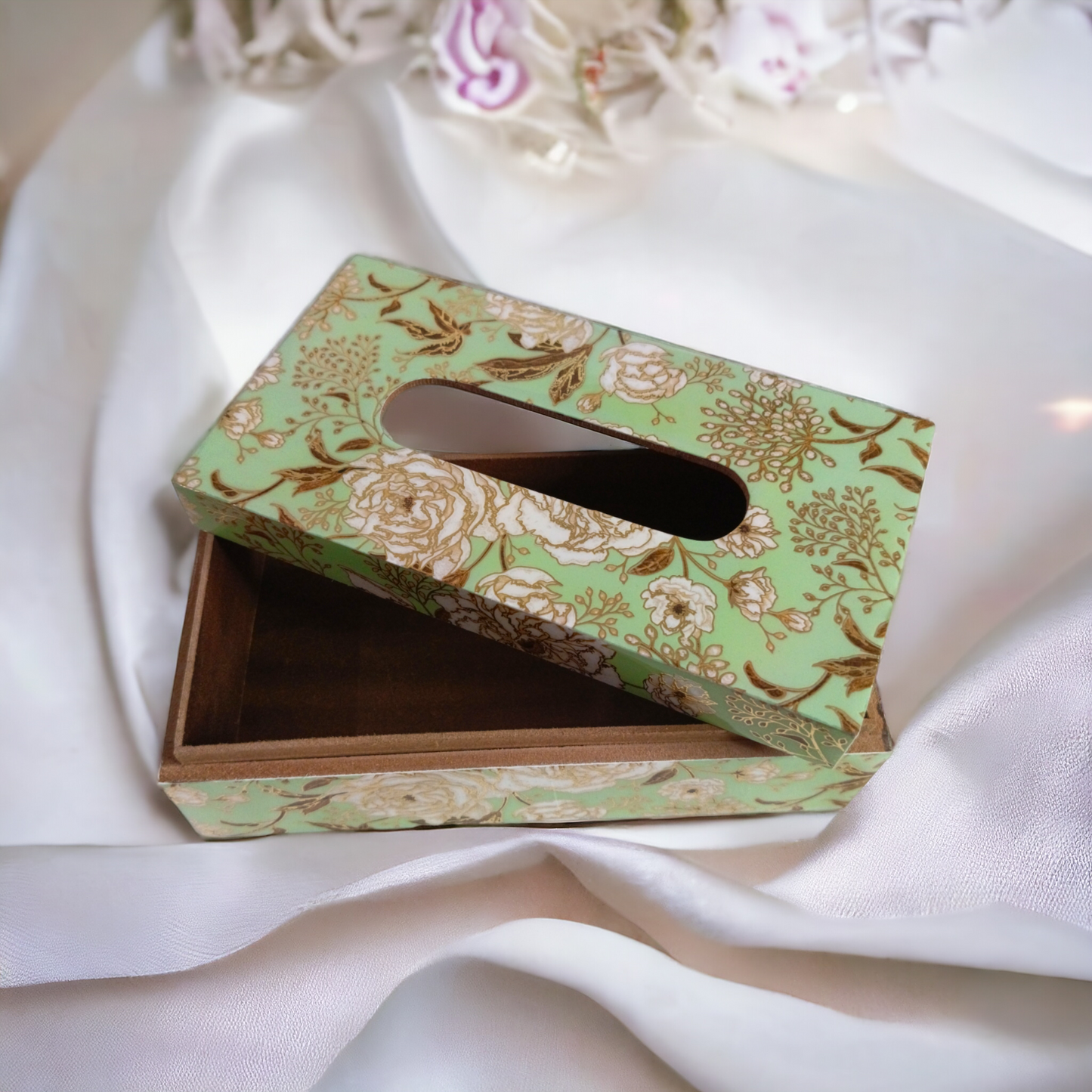 Premium quality resin wood tissue paper box LD-74-T