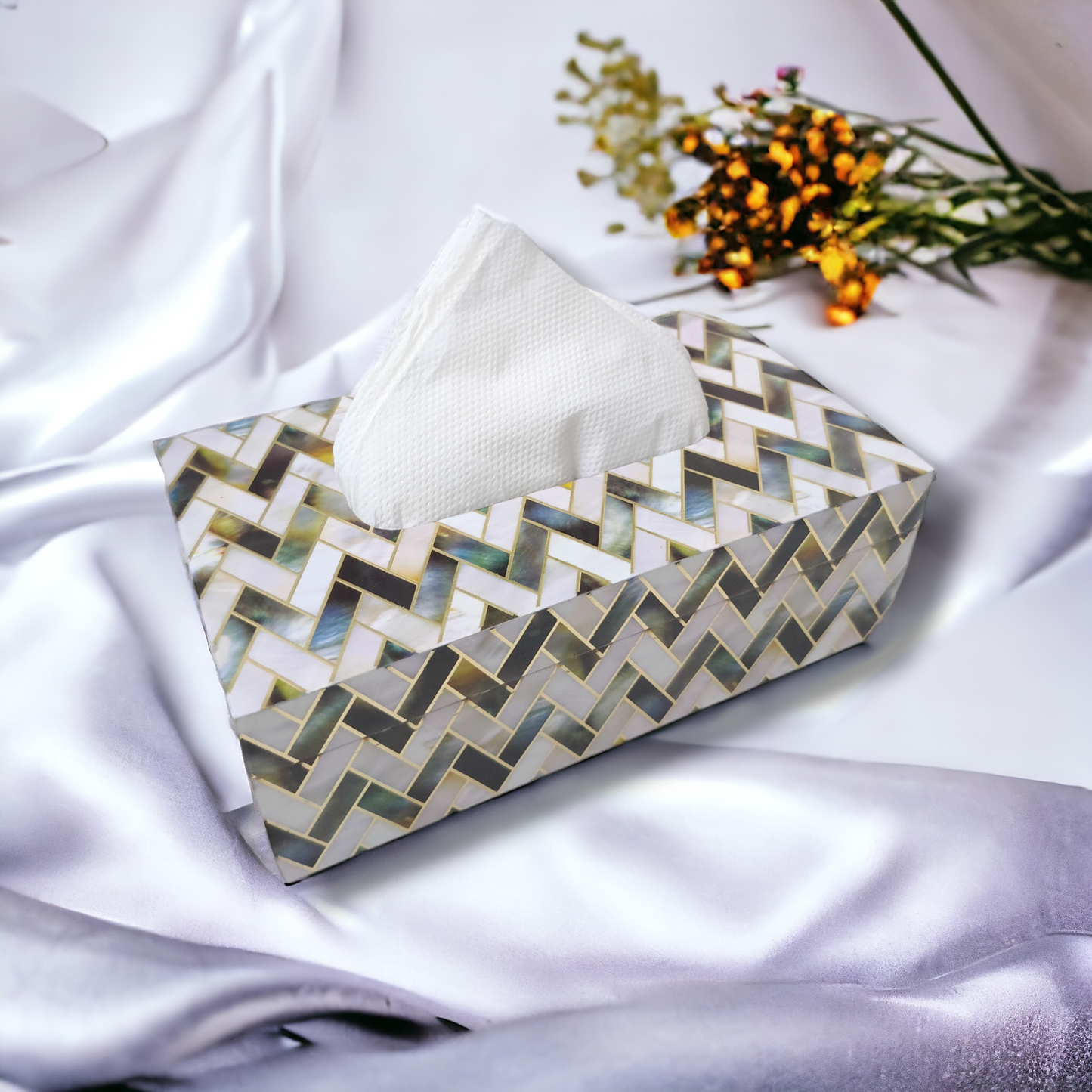 Premium quality resin wood tissue paper box LD-75 T