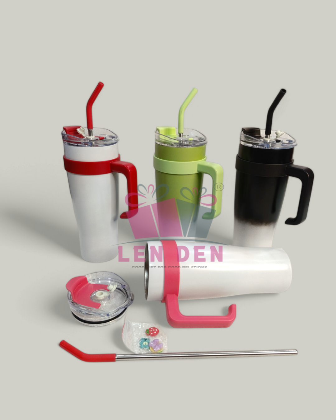 Classic TUMBLERS With Double Straw, Vacuum Insulated Stainless Steel Water Bottle for Home (1200 ml)