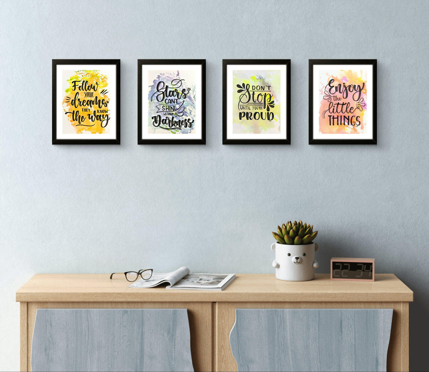 Pack of 4 Quotes Calligraphy Frame