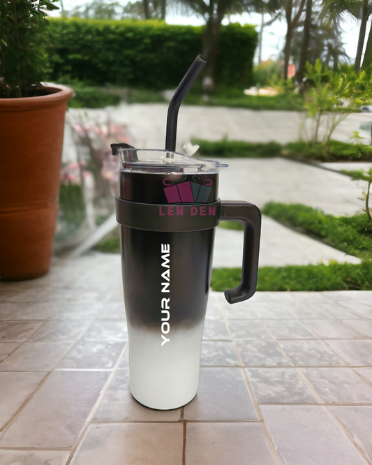 Classic TUMBLERS With Double Straw, Vacuum Insulated Stainless Steel Water Bottle for Home (1200 ml)