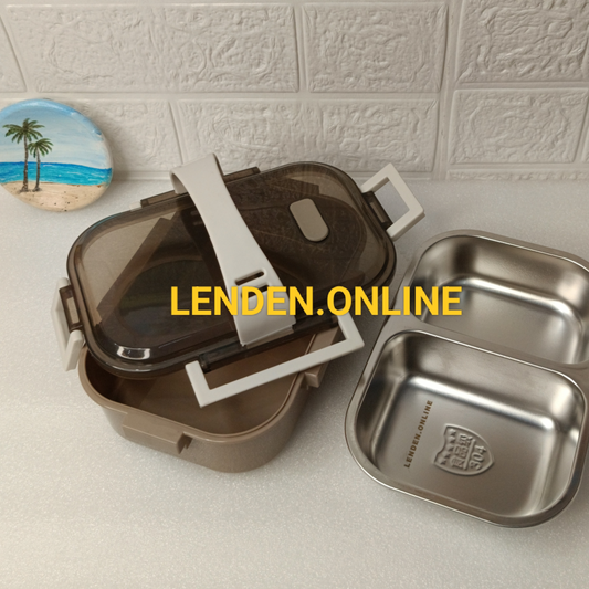 Compact Bento Lunch Box ( stainless steel )