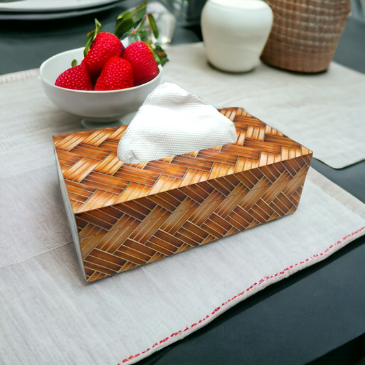 Premium quality resin wood tissue paper box