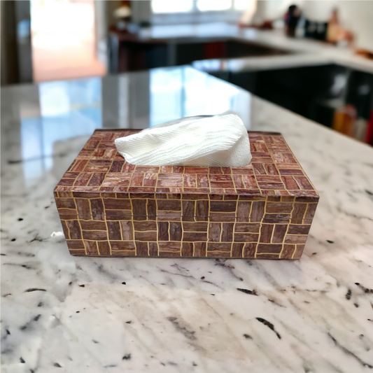 Premium quality resin wood tissue paper box