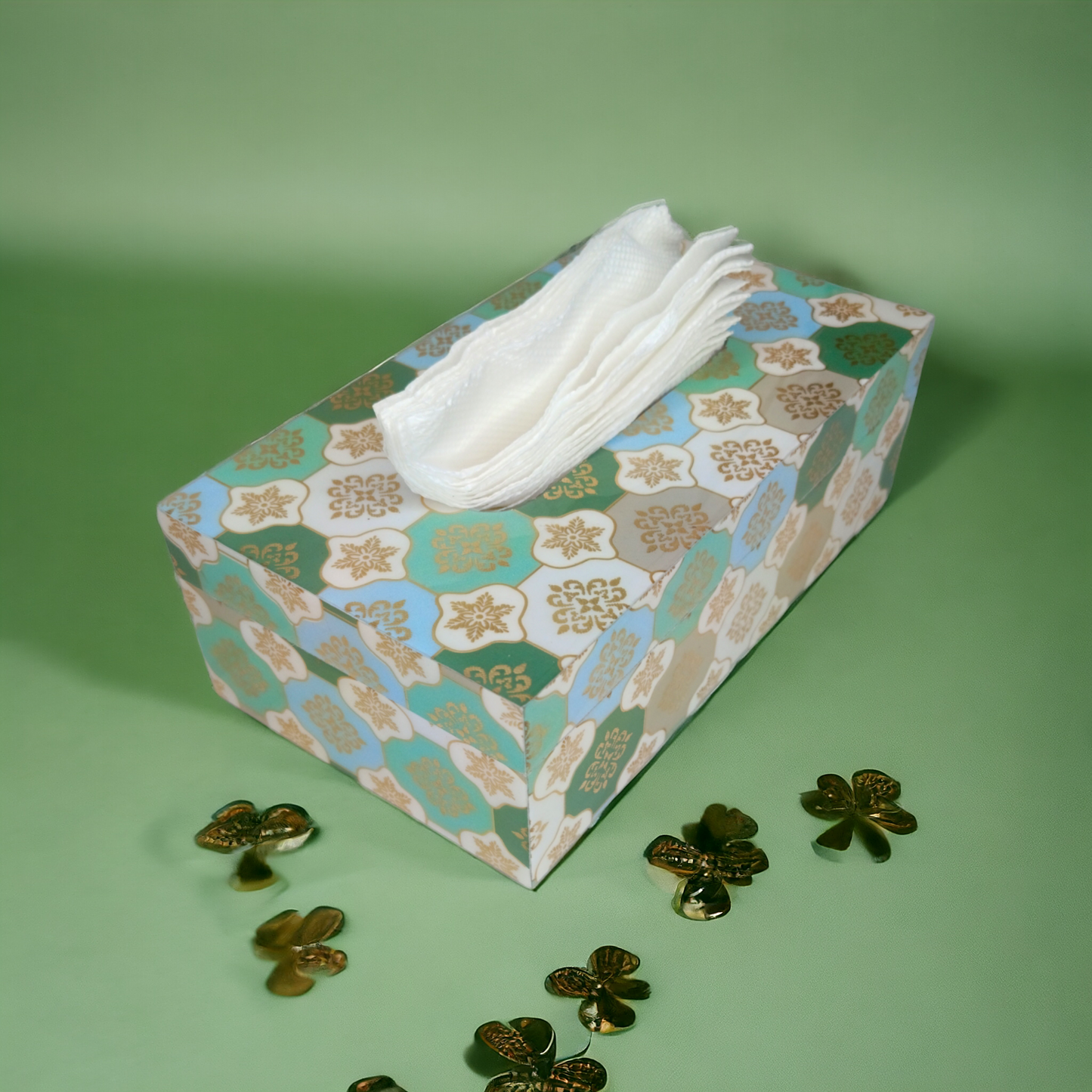 Premium quality resin wood tissue paper box