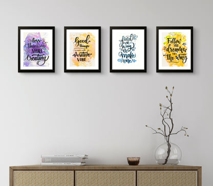 Pack of 4 Quotes Calligraphy Frame