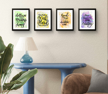 Pack of 4 Quotes Calligraphy Frame