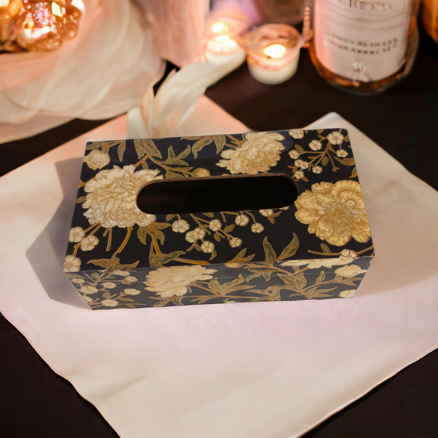 Premium quality resin wood tissue paper box LD-69-T