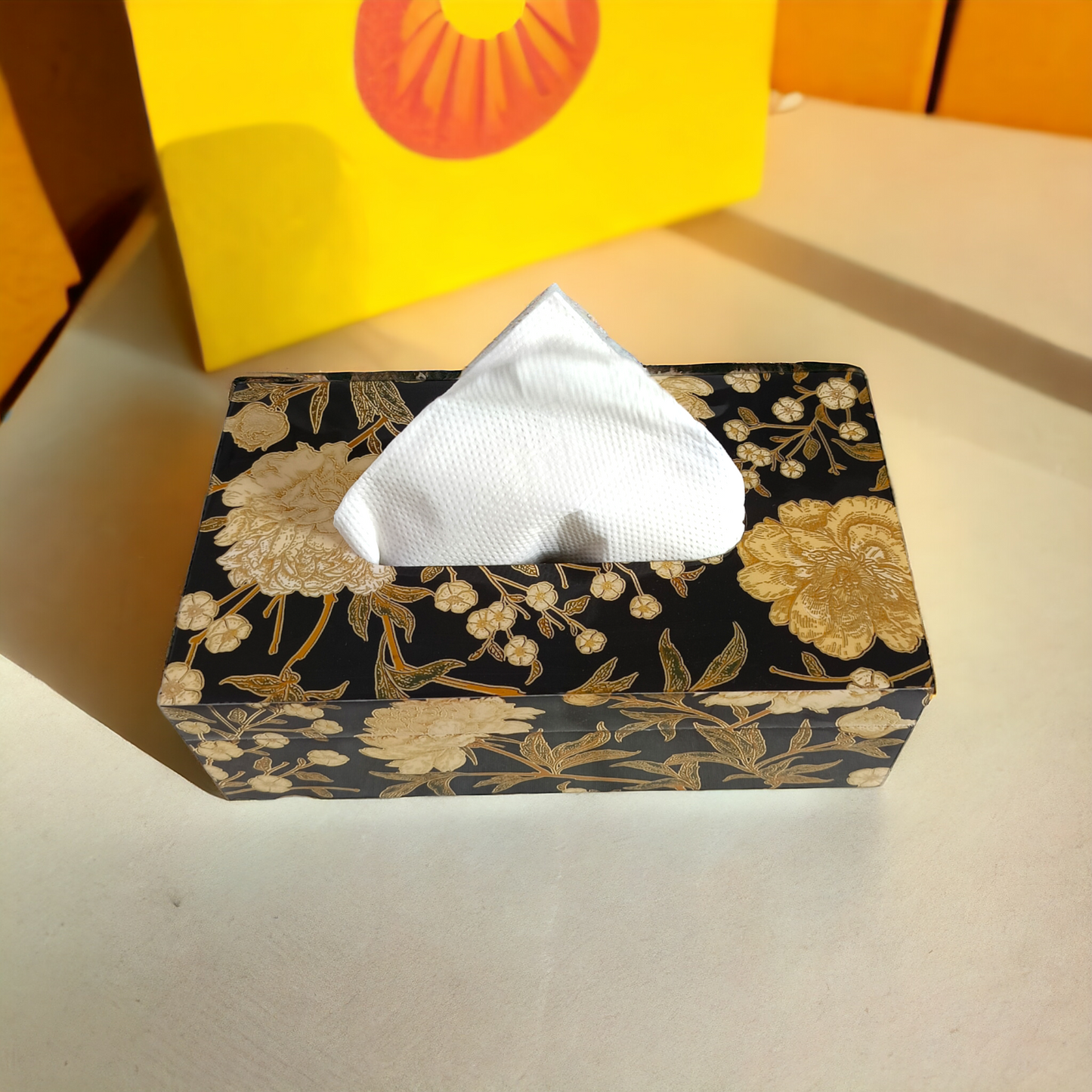 Premium quality resin wood tissue paper box LD-69-T