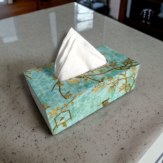 Premium quality resin wood tissue paper box LD-77-T