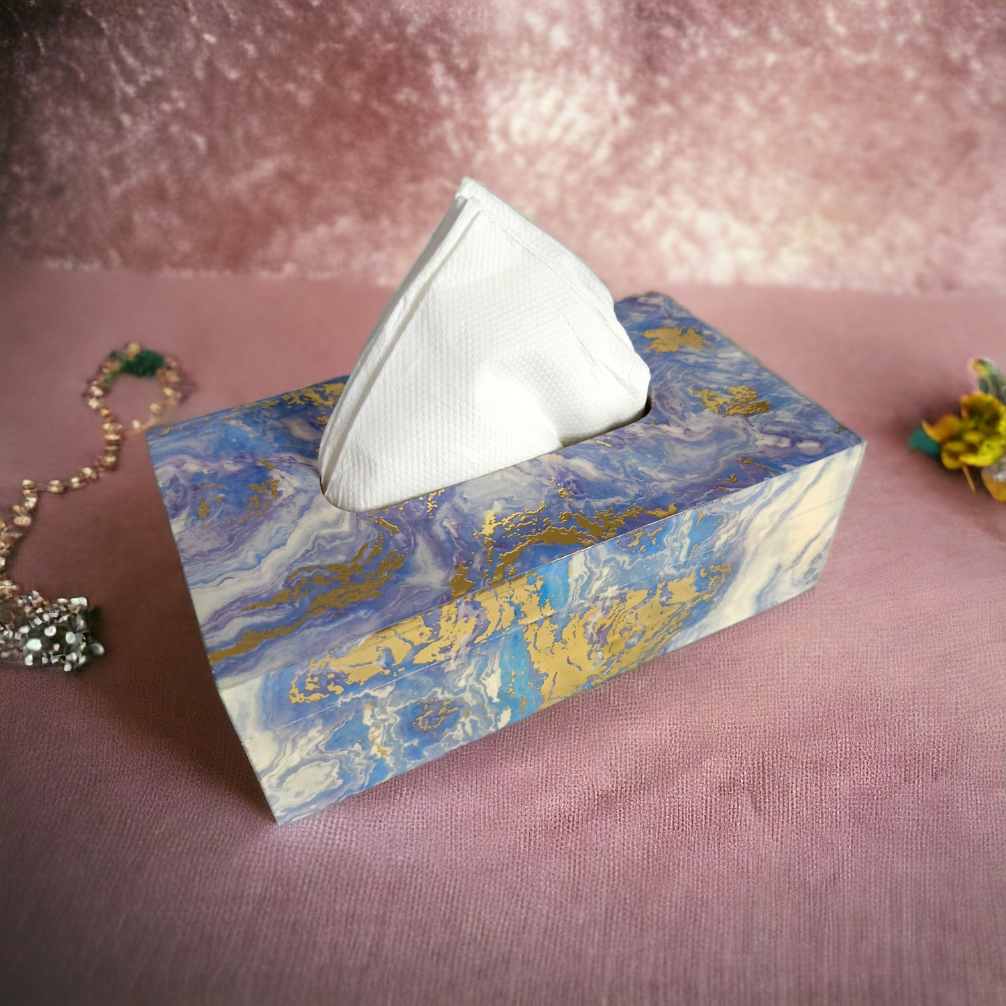 Premium quality resin wood tissue paper box LD-78-T